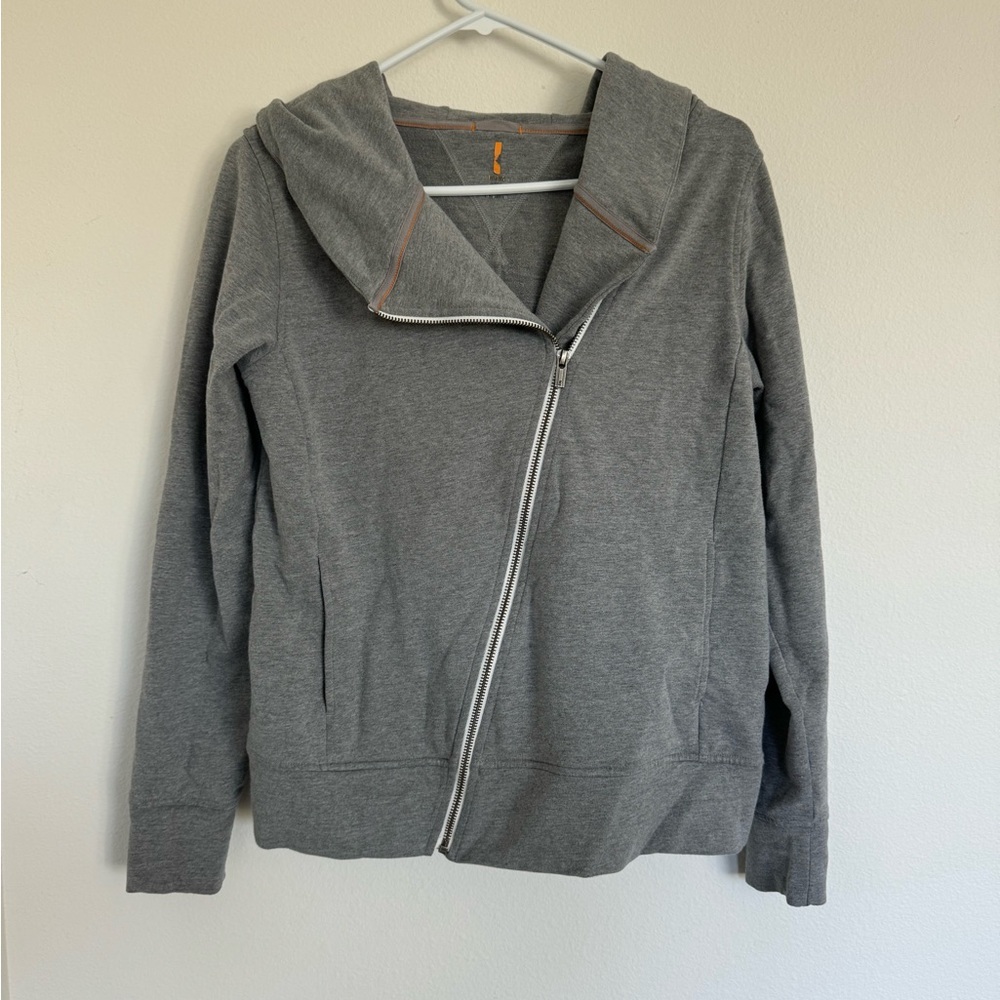 Lucy Gray Asymmetrical Zipper Hooded Sweatshirt